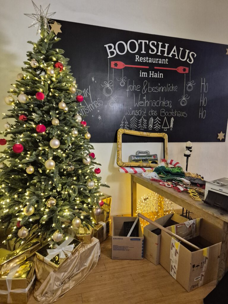 Weihnachtsfeier im Bootshaus - Deko